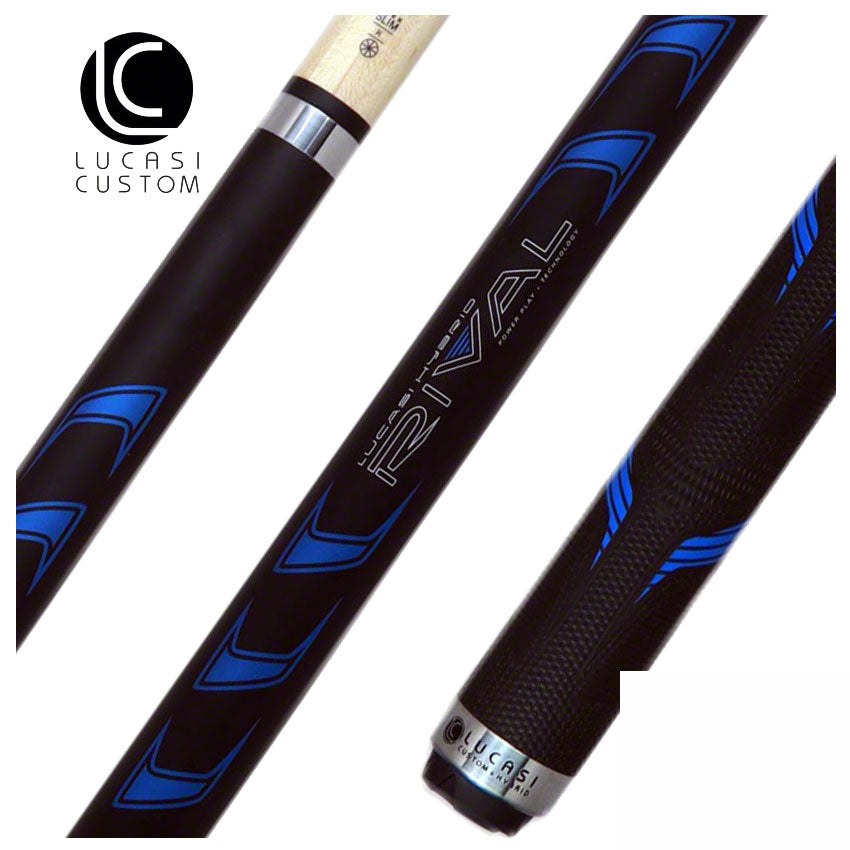 Lucasi Rival Black/Metallic Blue Pool Cue - LHRV21