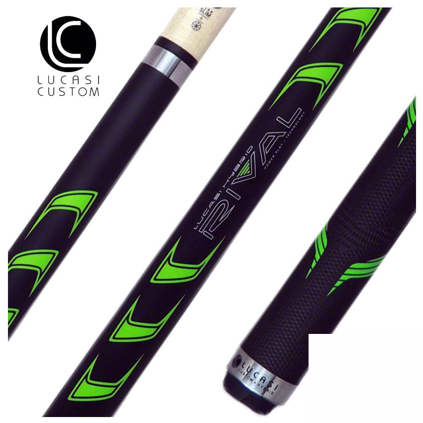 Lucasi Rival Black/Metallic Green Pool Cue - LHRV24