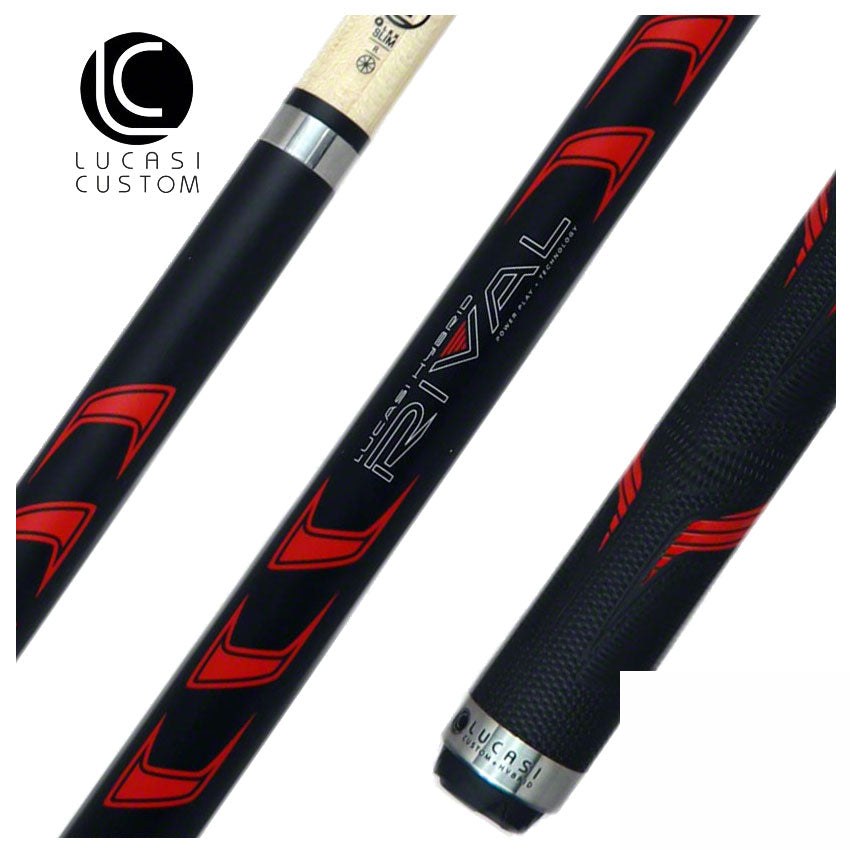 Lucasi Rival Black/Metallic Red Pool Cue - LHRV23