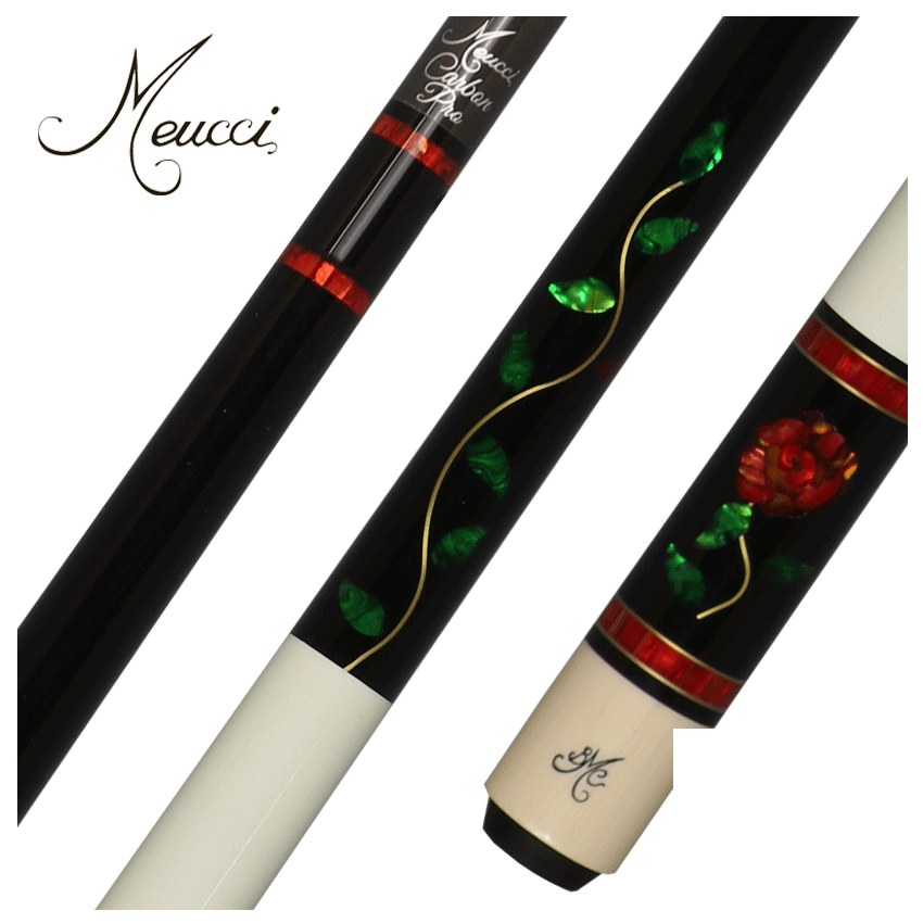 Meucci BMC Glass Rose Pool Cue with Carbon Shaft - BMCGRC