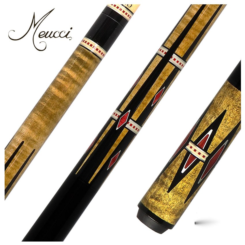 Meucci 21st Century 5 Natural - No Bands - Black Wrap Pool Cue with Pro Shaft - 2105NATNBBKP