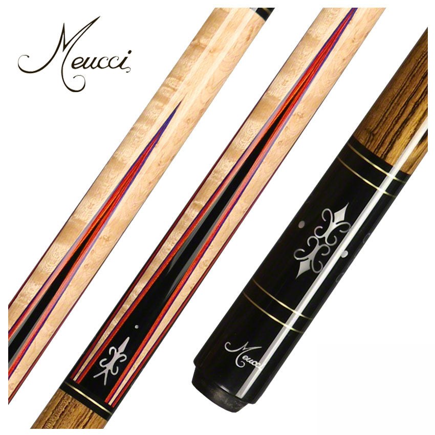Meucci All Natural Wood Series Birdseye Maple with Bocote Wrapless Pool Cue - ANW3