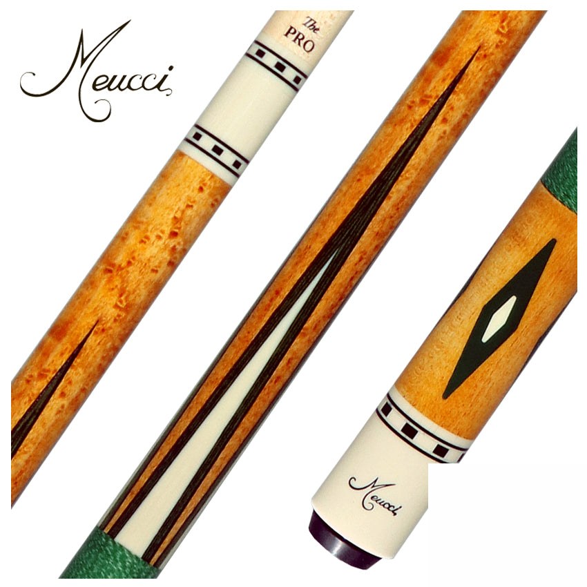 Meucci EC7G Economy Pool Cue 7 Green Pool Cue with Pro Shaft - EC7G