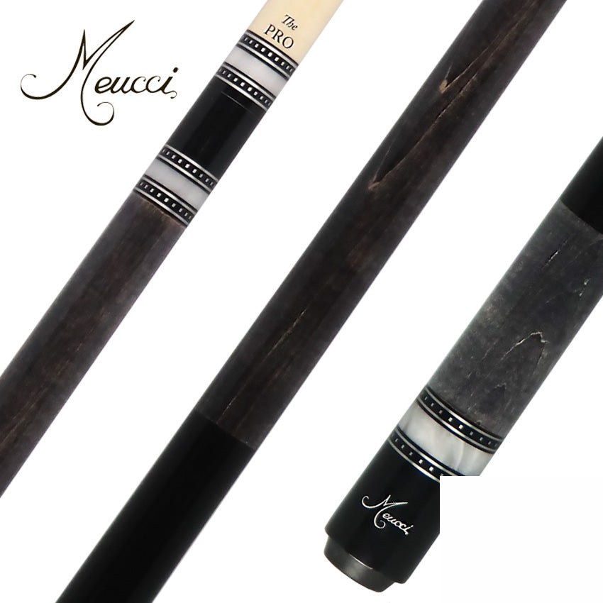 Meucci Seybert's Exclusive Grey with Black Wrapless Pool Cue with Pro Shaft - SEY-EXCGY