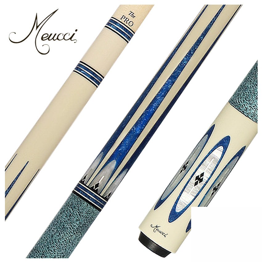 Meucci Ultra Piston 3 German Elforyn and Metallic Blue Points Pool Cue with Pro Shaft - UP-3