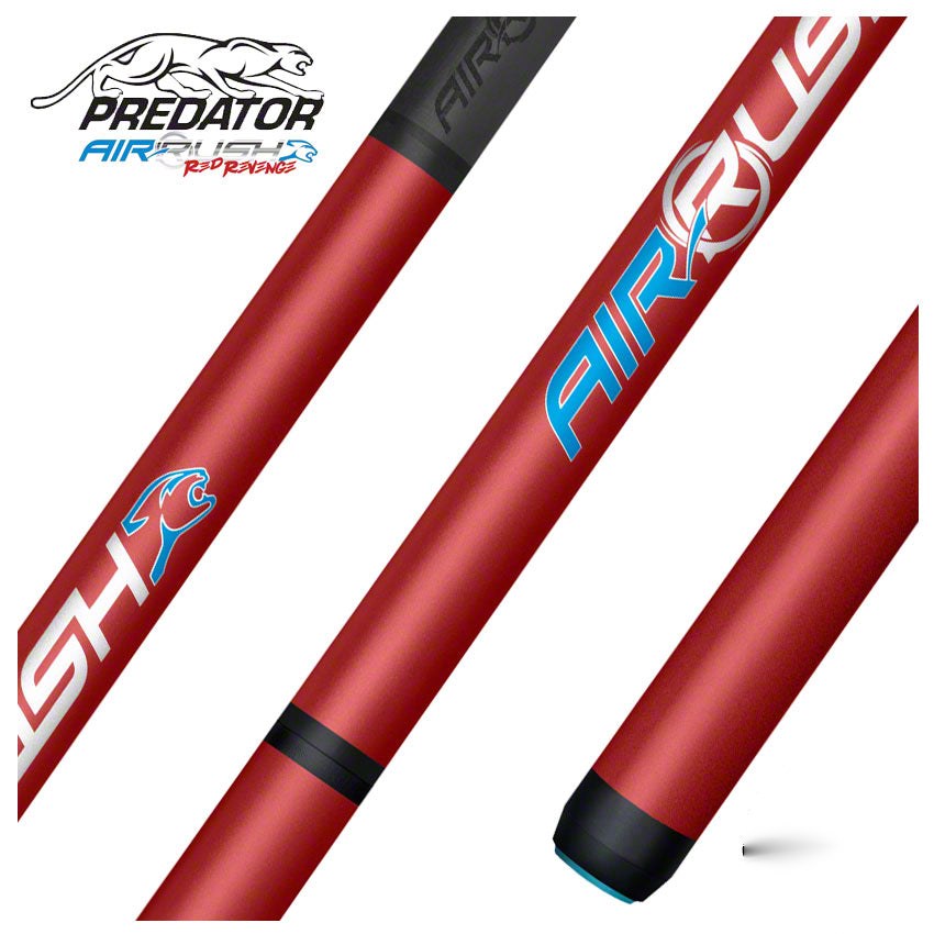 Predator AIR Rush Red Revenge Carbon Fiber Jump Cue No Wrap - PAIRRUSHNWRED