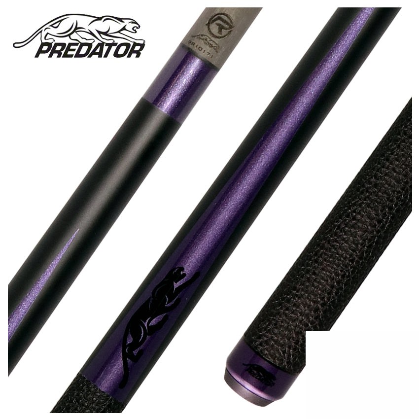 Predator Limited Edition SP2 Matte Black Forearm with Metallic Purple Points Pool Cue