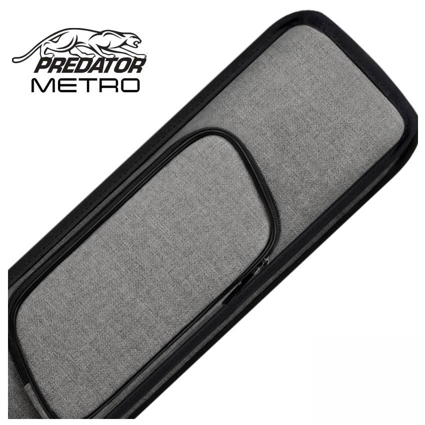 Predator Metro Nylon Grey Top Zip 2x4 Hard Pool Cue Case - NYL2B4SLGRYH