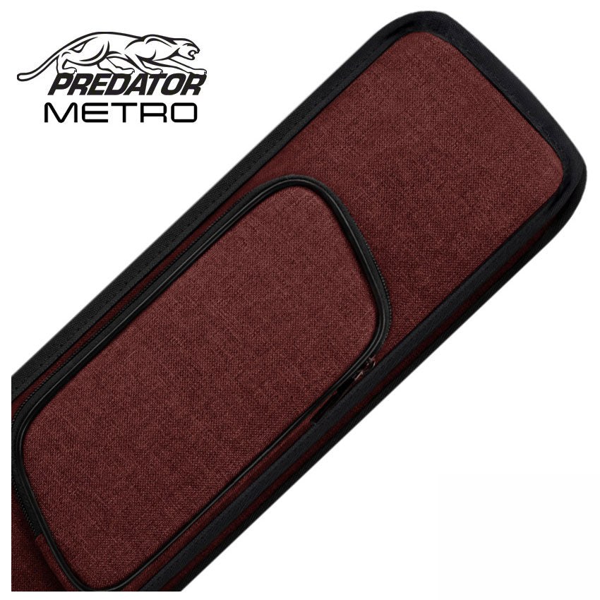 Predator Metro Nylon Red Top Zip 2x4 Hard Pool Cue Case - NYL2B4SREDH