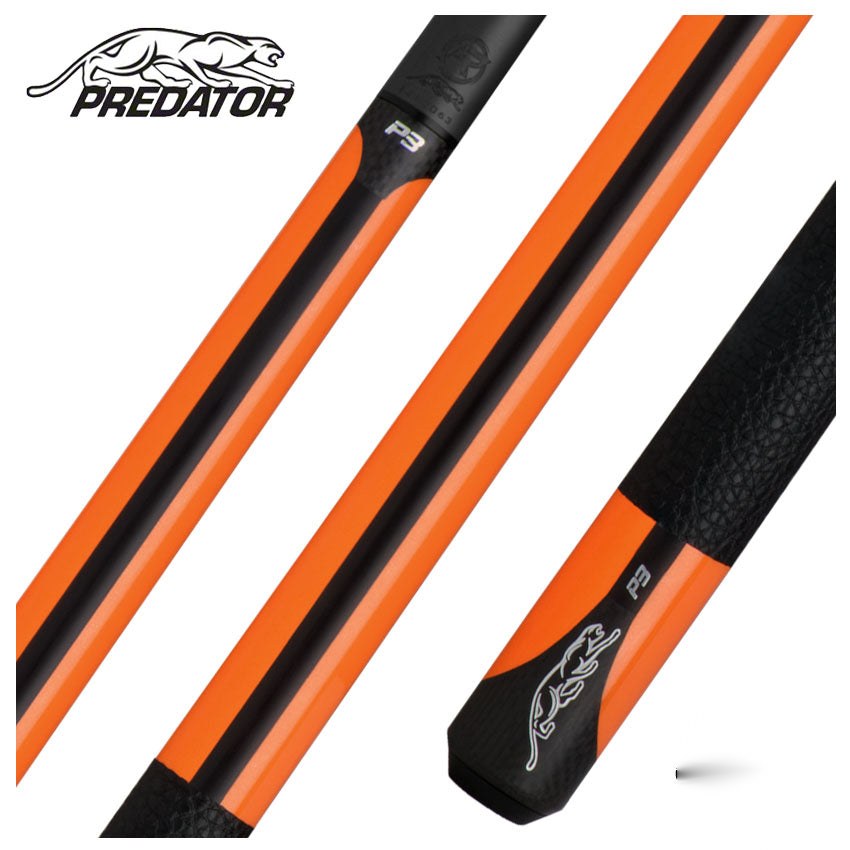 Predator P3 Flare Orange Pool Cue with Luxe Leather Wrap - Uniloc