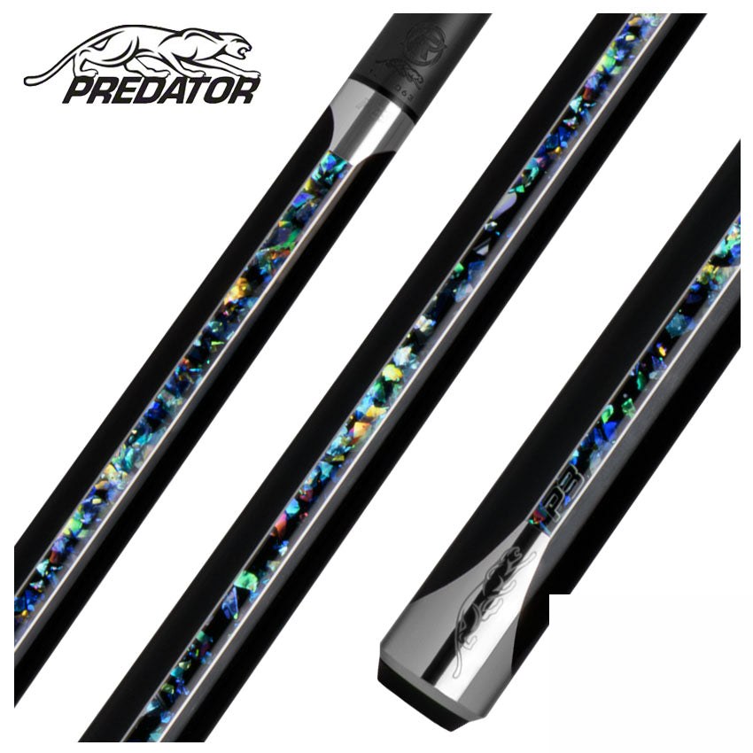 Predator P3 Galaxy Metallic Black with Galaxy Stripes No Wrap Pool Cue - Uni-loc