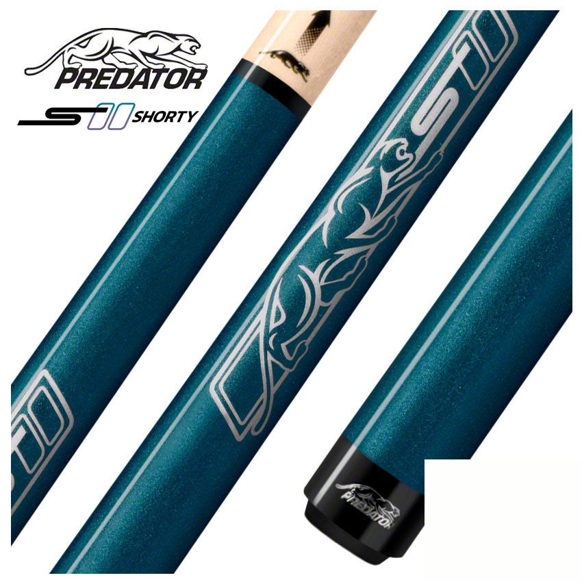 Predator Sport Shorty / Junior Blue No-Wrap Pool Cue - SPOJUNBLUNW