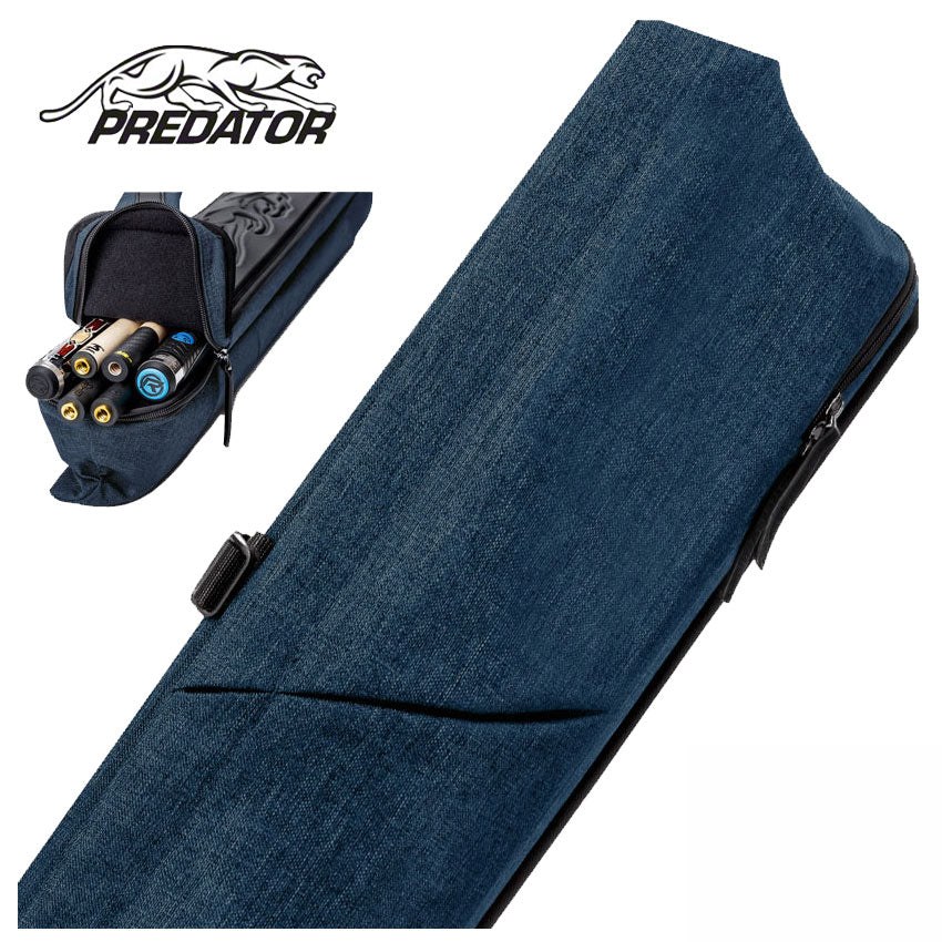 Predator Urbain Blue Top Zipper 2x4 Hard Pool Cue Case -  PREU2X4BLH